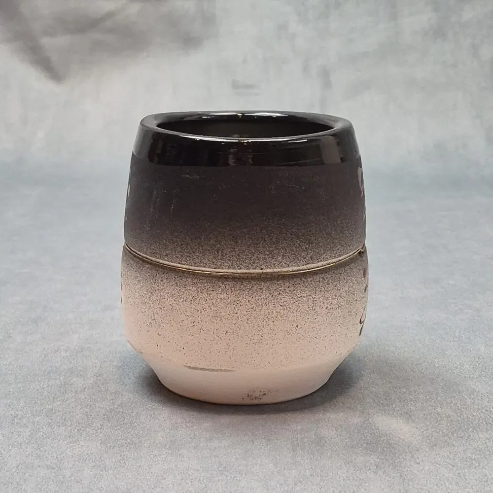 Paul Uhl Signed Ceramic Art Vase Unique Form with Black, White and Red Glaze